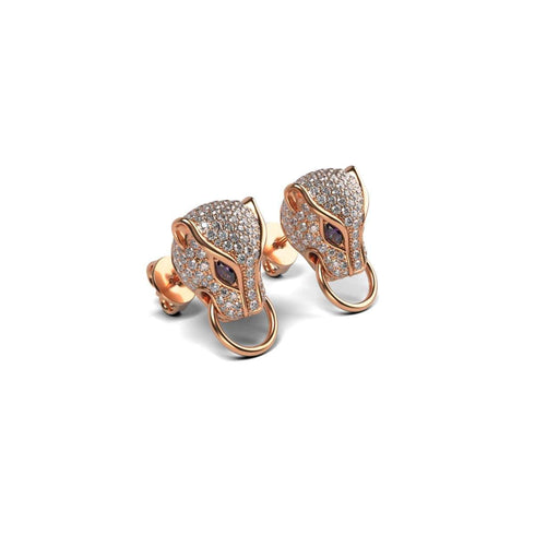 Panthera von Keysi Sayago | 18 Karat Roségold | Zirkonia-Kristallohrringe
